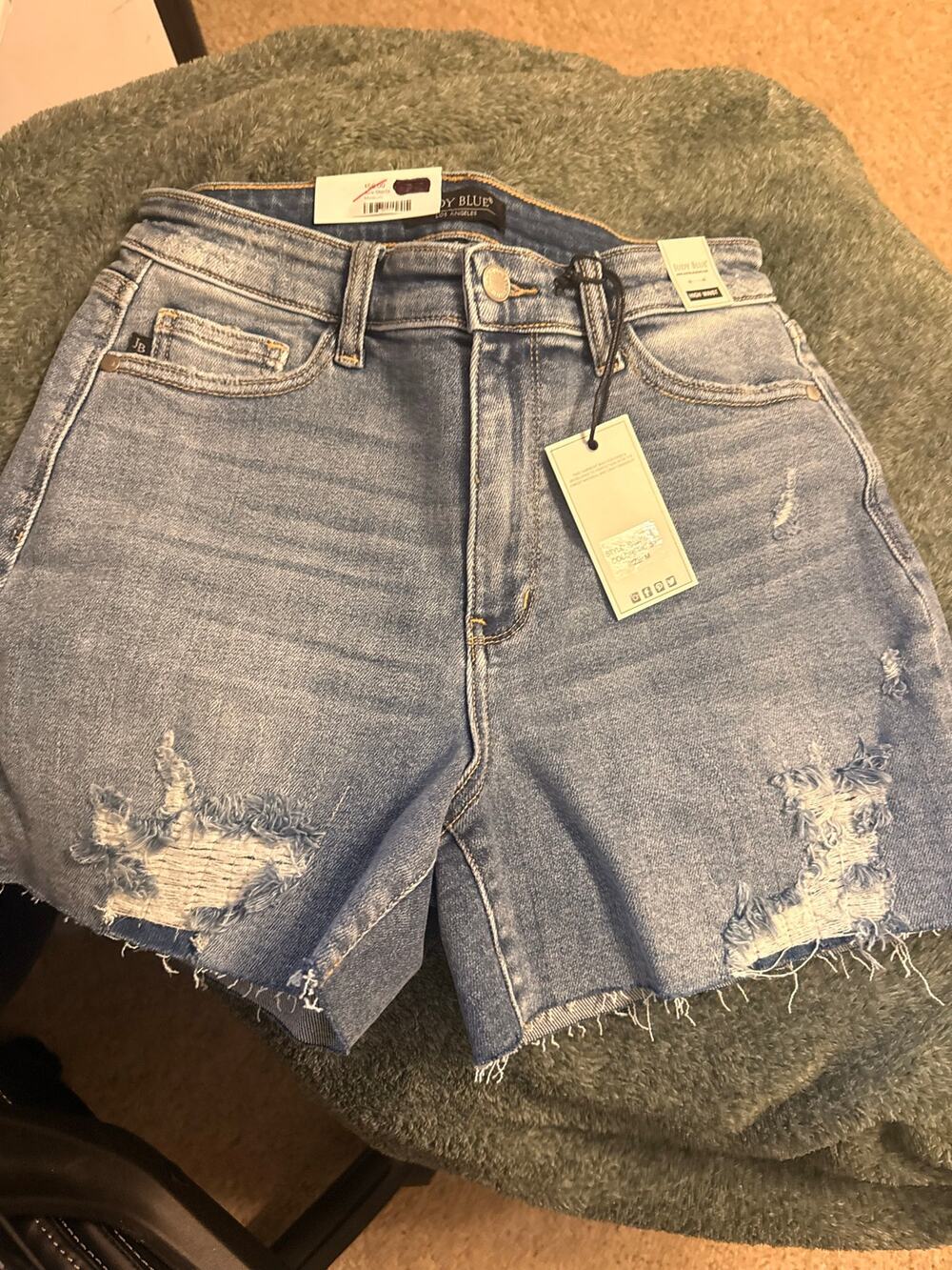 NWT Judy Blue Distressed High Waist Denim Shorts